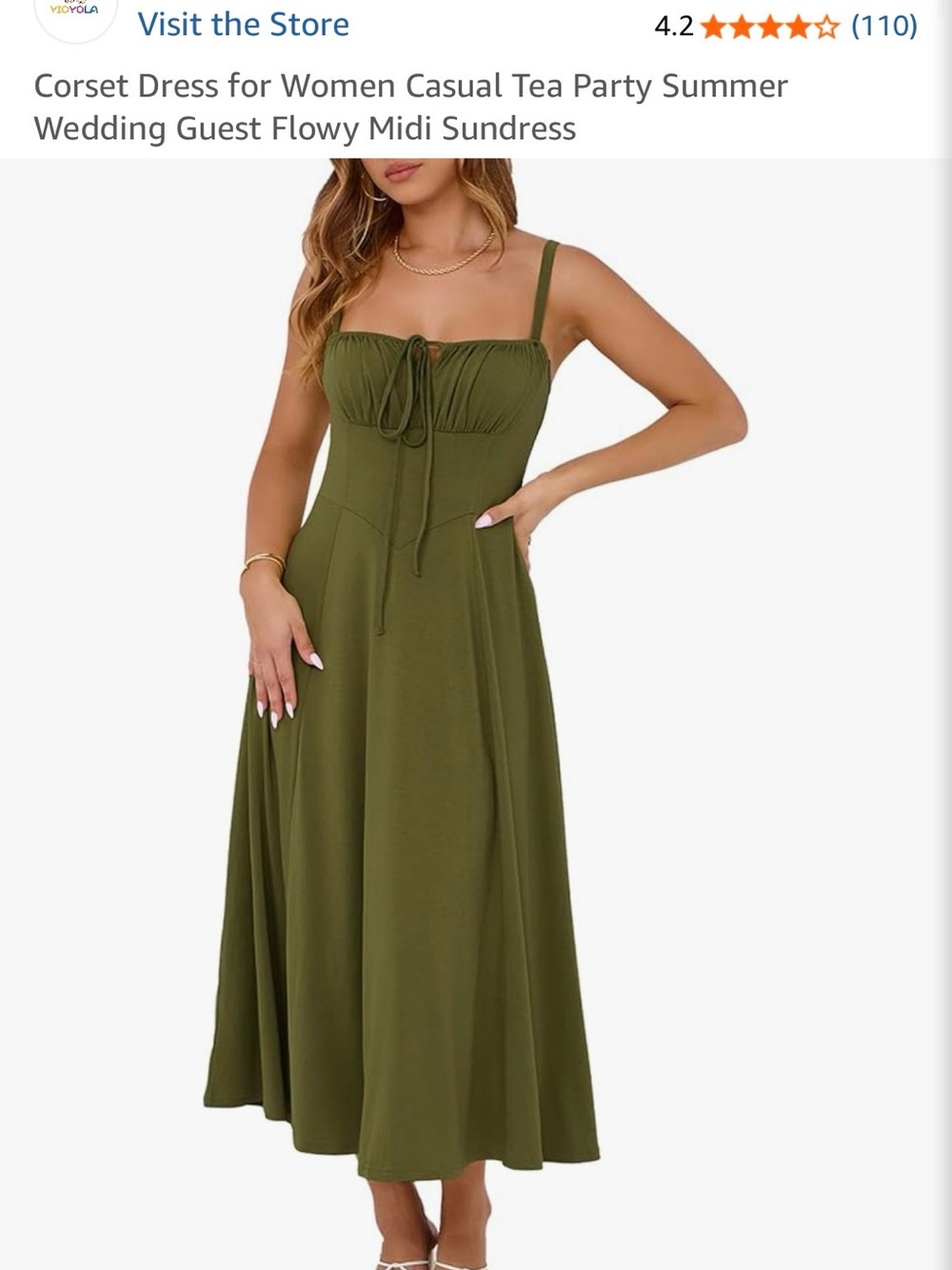 Tie-Front Olive Maxi Dress with Adjustable Straps